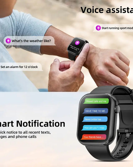 2025 Išmanusis Laikrodis su Skambinimo Funkcija, 1,85 Colio Ekranas, Fitneso Stebėjimas, Tinka Android ir iPhone