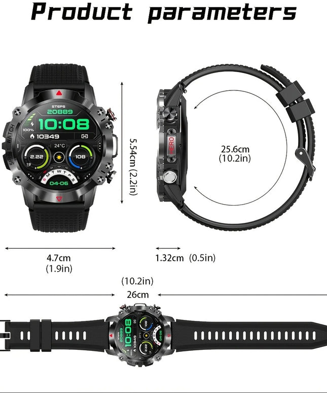 Išmanusis laikrodis su sporto režimais, muzikos valdymu, orų prognoze ir 1.39 colių IPS ekranu – suderinamas su Android ir iPhone