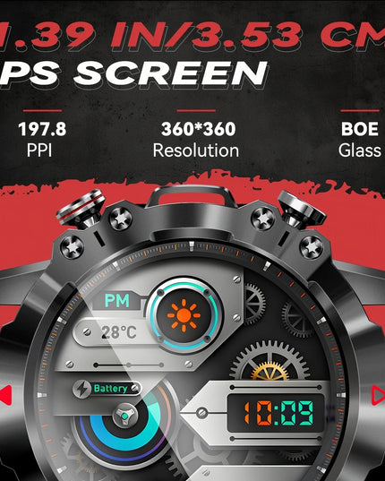 Išmanusis laikrodis su sporto režimais, muzikos valdymu, orų prognoze ir 1.39 colių IPS ekranu – suderinamas su Android ir iPhone
