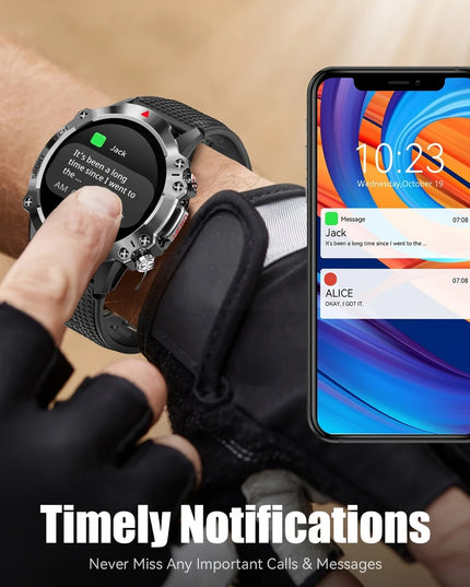 Išmanusis laikrodis su sporto režimais, muzikos valdymu, orų prognoze ir 1.39 colių IPS ekranu – suderinamas su Android ir iPhone