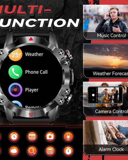 Išmanusis laikrodis su sporto režimais, muzikos valdymu, orų prognoze ir 1.39 colių IPS ekranu – suderinamas su Android ir iPhone