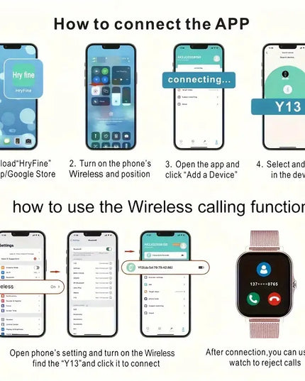 Išmanusis Laikrodis Y13 – Skambinimas ir Fitneso Stebėjimas Android ir iOS Telefonams