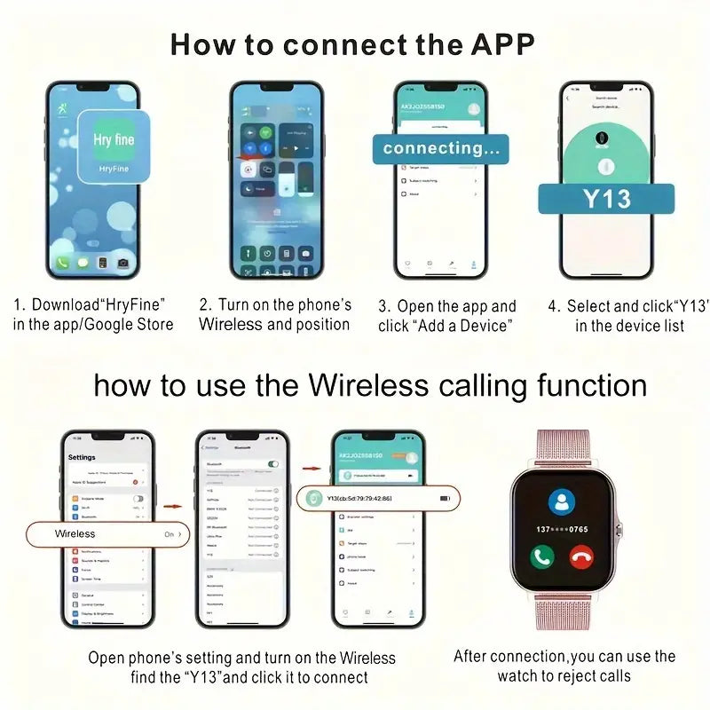 Išmanusis Laikrodis Y13 – Skambinimas ir Fitneso Stebėjimas Android ir iOS Telefonams