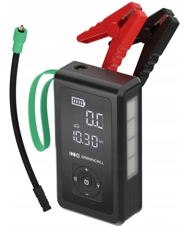 Išorinė baterija, automobilinis paleidiklis ir kompresorius Green Cell PowerBoost Air 8000mAh