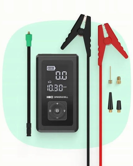 Išorinė baterija, automobilinis paleidiklis ir kompresorius Green Cell PowerBoost Air 8000mAh