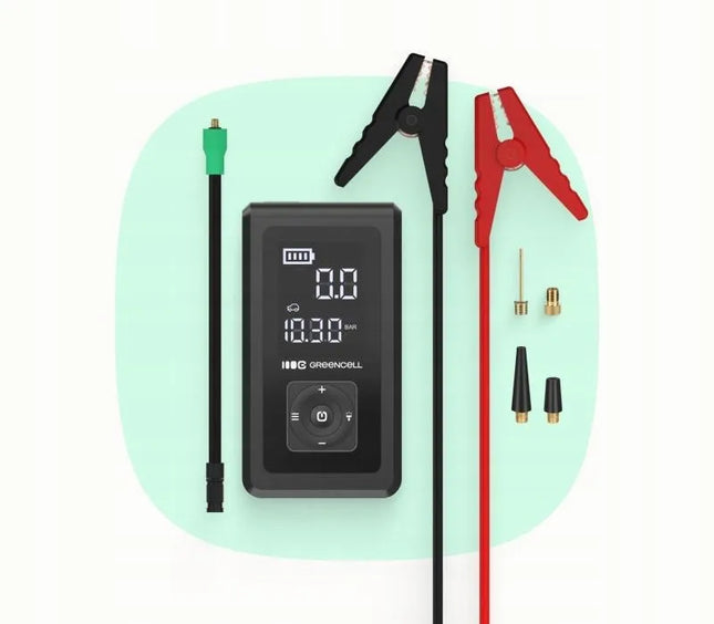 Išorinė baterija, automobilinis paleidiklis ir kompresorius Green Cell PowerBoost Air 8000mAh