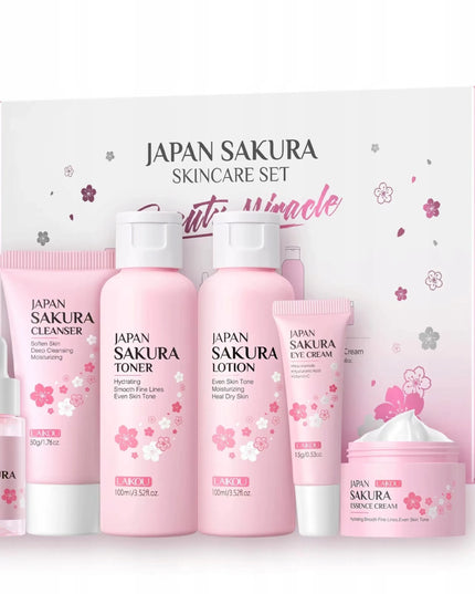 Japan Sakura Set pilnas 6 kosmetikos priemonių rinkinys veido priežiūrai