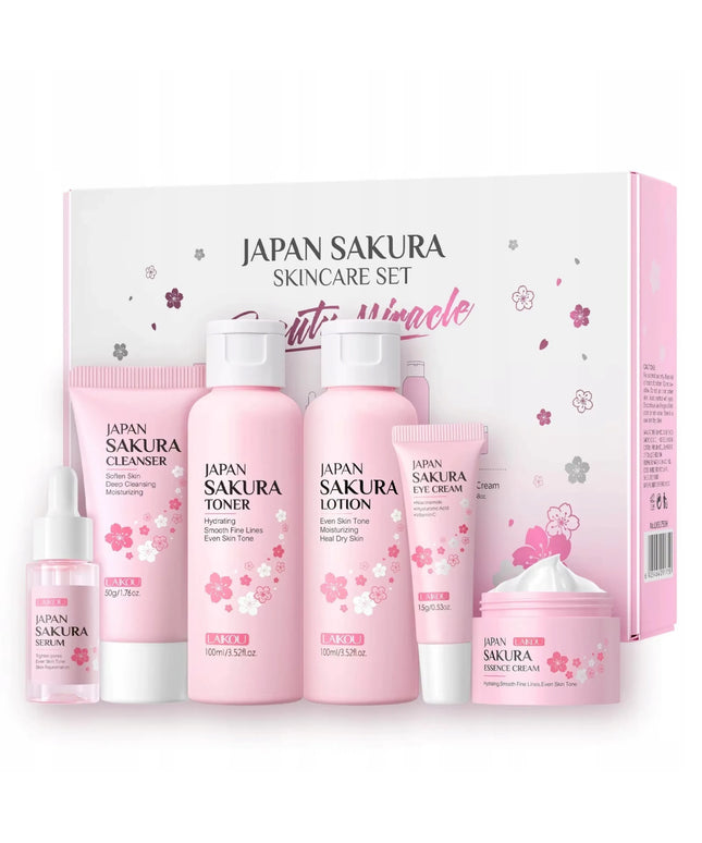 Japan Sakura Set pilnas 6 kosmetikos priemonių rinkinys veido priežiūrai