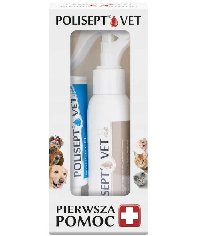 JM SANTE POLISEPT VET pirmosios pagalbos rinkinys šunims ir katėms 100+30 ml