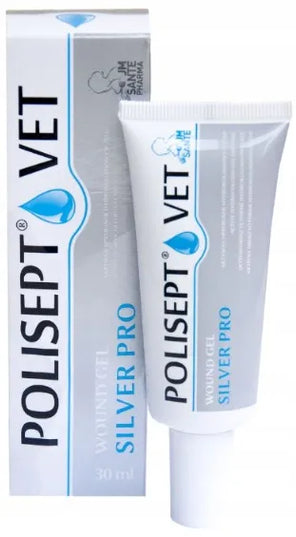JM SANTE POLISEPT VET WOUND GEL SILVER gelinis tvarstis šunims ir katėms 30 ml