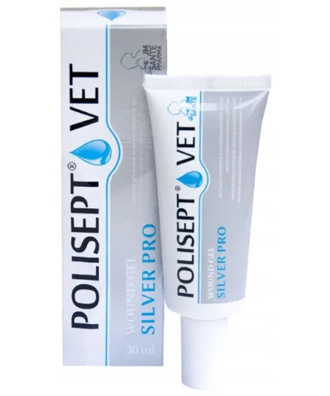 JM SANTE POLISEPT VET WOUND GEL SILVER gelinis tvarstis šunims ir katėms 30 ml