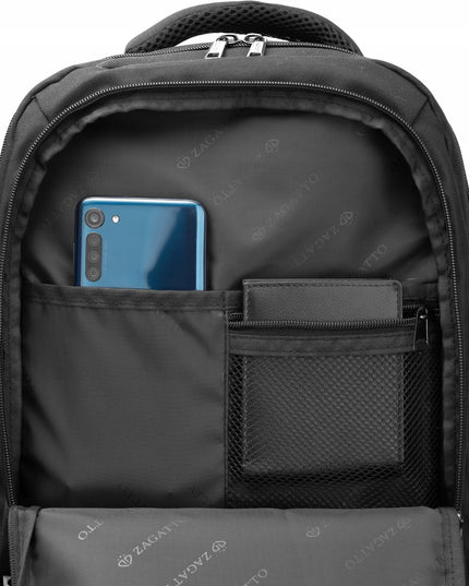 Kelioninė kuprinė 40x20x25 lėktuvui RYANAIR lengvas rankinis bagažas ZAGATTO - Juoda