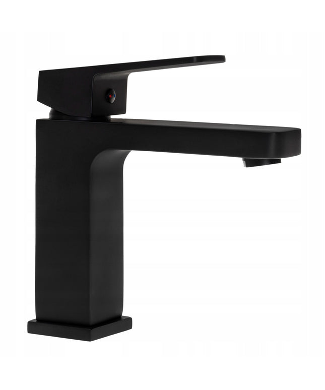 Juodas praustuvo maišytuvas, kvadratinis dizainas (Yoka)