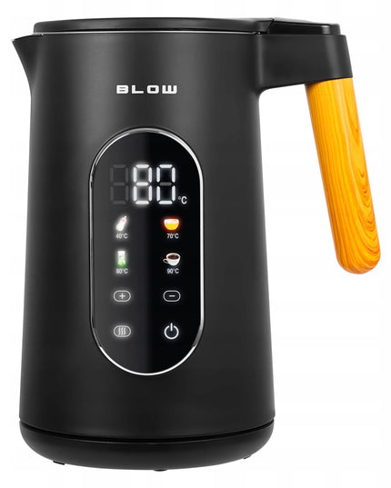Juodasis elektrinis virdulys 2500W 1,7L belaidis su temperatūros reguliavimu
