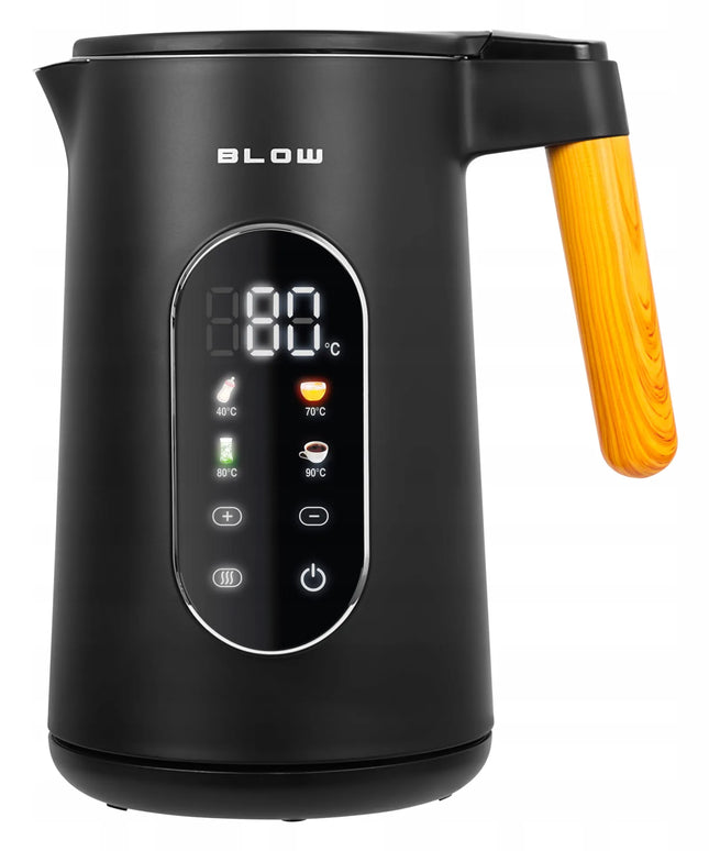Juodasis elektrinis virdulys 2500W 1,7L belaidis su temperatūros reguliavimu