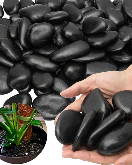 Juodi dekoratyviniai akmenukai NERO, skirti sodui, vazonams ir interjerui