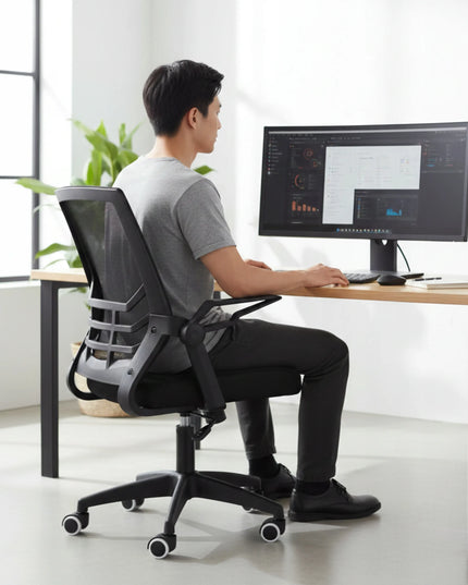 Juodos spalvos reguliuojama biuro kėdė Sense7 REVO ergonomiškas sukamasis fotelis jaunuoliams