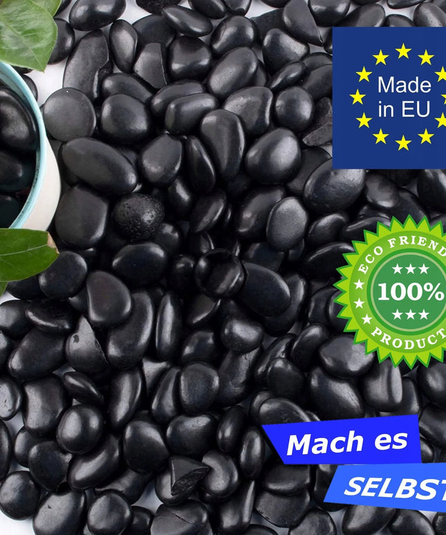 Juodų akmenukų dekoratyviniai akmenys NERO mažo dydžio sodui ir namams