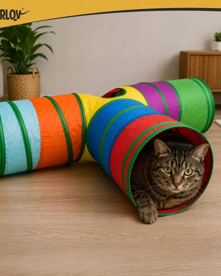 Kačių žaislų rinkinys 24 vnt. Tunelis, meškerė, pelytė, kamuoliukai, namelis 80cm XXL