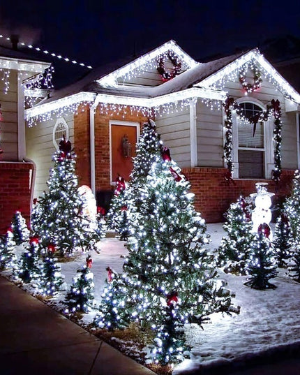 Kalėdinės girliandos 1000 LED lemputės 72 m šaltai baltos spalvos vidaus ir lauko dekoracijoms