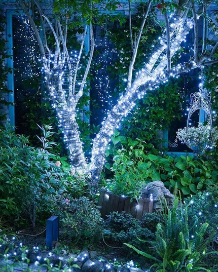 Kalėdinės girliandos 1000 LED lemputės 72 m šaltai baltos spalvos vidaus ir lauko dekoracijoms