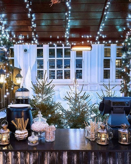 Kalėdinės girliandos 1000 LED lemputės 72 m šaltai baltos spalvos vidaus ir lauko dekoracijoms