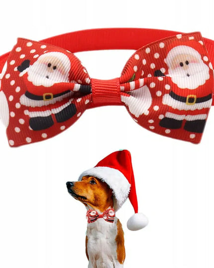Kalėdinis antkaklis šunims ir katėms Petinio HOLLY #1 su peteliške, raudonas