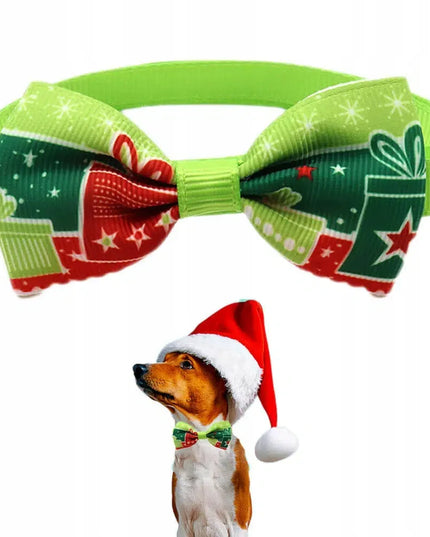 Kalėdinis antkaklis šunims ir katėms Petinio HOLLY #1 su peteliške, raudonas