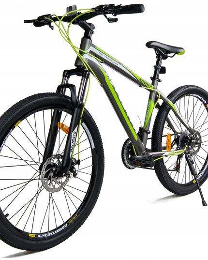 Kalnų dviratis Shimano 21 pavara, diskiniai stabdžiai, 18" rėmas, 26" ratai, ŽALIAS