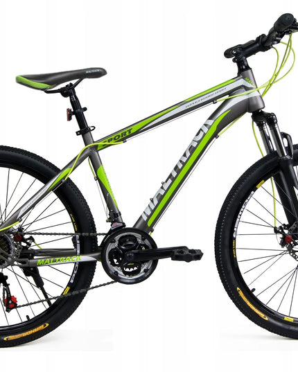 Kalnų dviratis Shimano 21 pavara, diskiniai stabdžiai, 18" rėmas, 26" ratai, ŽALIAS