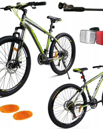Kalnų dviratis Shimano 21 pavara, diskiniai stabdžiai, 18" rėmas, 26" ratai, ŽALIAS