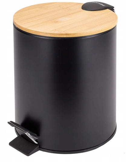 Kamille šiukšlių dėžė vonios kambariui ar biurui, 5l, juoda