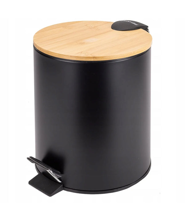 Kamille šiukšlių dėžė vonios kambariui ar biurui, 5l, juoda