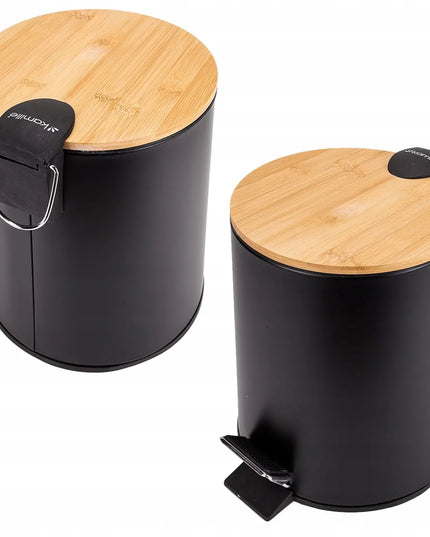 Kamille šiukšlių dėžė vonios kambariui ar biurui, 5l, juoda