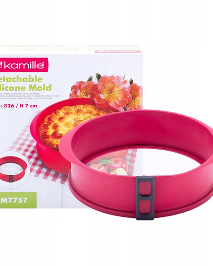 Kamille tortinės forma 26 cm, pilka, silikonas ir stiklas