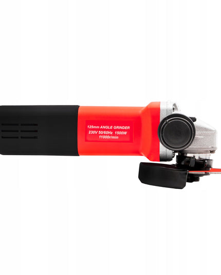 Kampinis šlifuoklis Delphi Tools 1500W su greičio reguliavimu, 125 mm diskais, lagaminu ir pilnu priedų komplektu