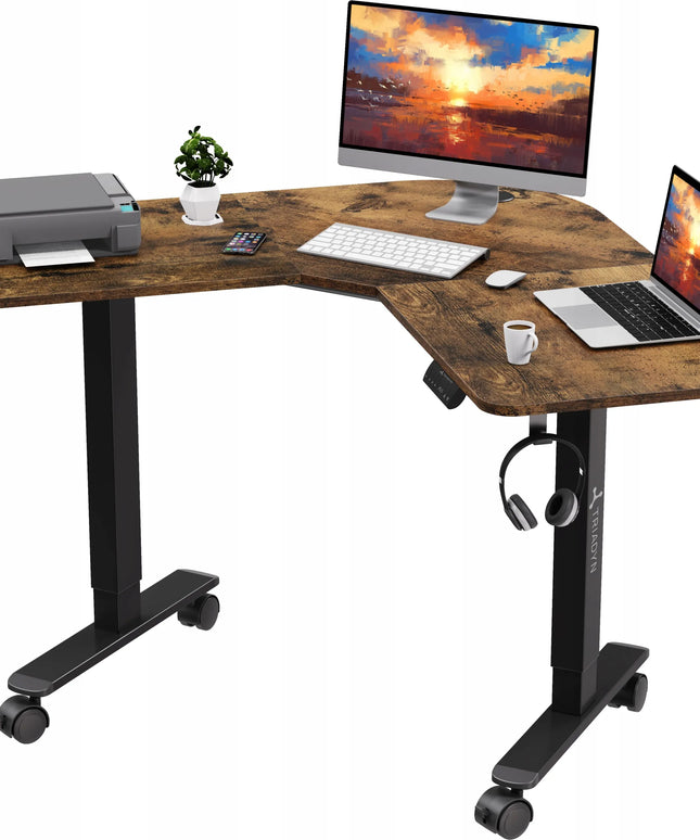 Kampinis stalas Triadyn WorkBase 1206L su elektriniu reguliavimu 120x120cm