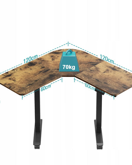 Kampinis stalas Triadyn WorkBase 1206L su elektriniu reguliavimu 120x120cm
