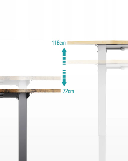 Kampinis stalas Triadyn WorkBase 1206L su elektriniu reguliavimu 120x120cm