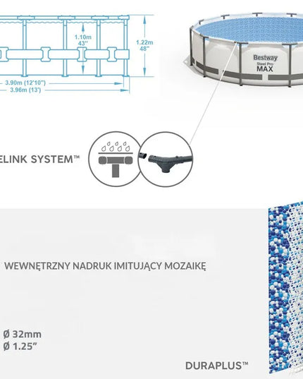 Karkasinis baseinas Bestway 396x122cm 8in1 5618W