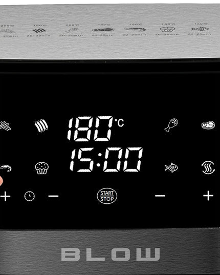 Karšto oro gruzdintuvė 8L su dviem kaitinimo elementais 2500W, be riebalų kepimui, su LCD ekranu ir 8 programomis