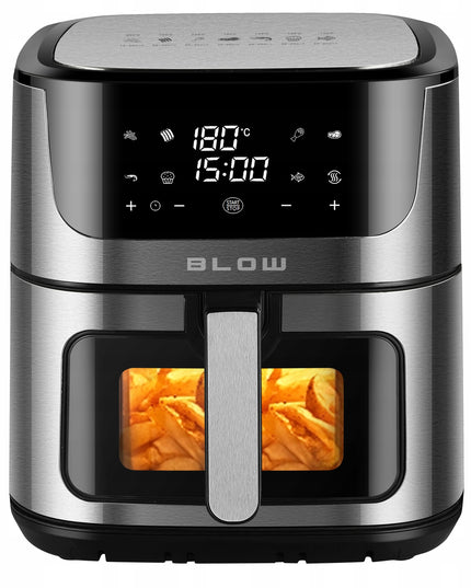 Karšto oro gruzdintuvė 8L su dviem kaitinimo elementais 2500W, be riebalų kepimui, su LCD ekranu ir 8 programomis