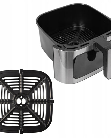 Karšto oro gruzdintuvė 8L su dviem kaitinimo elementais 2500W, be riebalų kepimui, su LCD ekranu ir 8 programomis