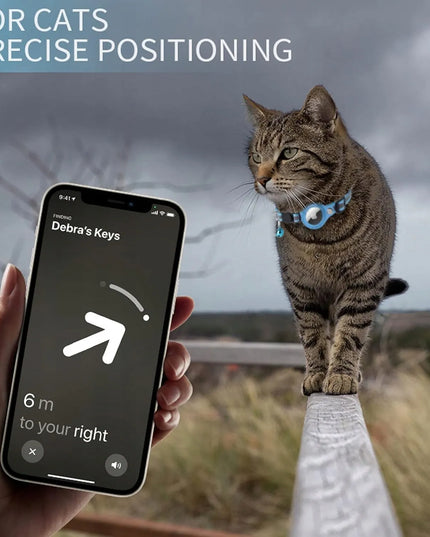Katino antkaklis su Apple AirTag GPS laikikliu ir varpeliu
