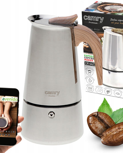 Kavinukas Camry CR 4424 – 450 ml, nerūdijančio plieno, tinka indukcijai, dujinei, elektrinei ir keraminei kaitlentei