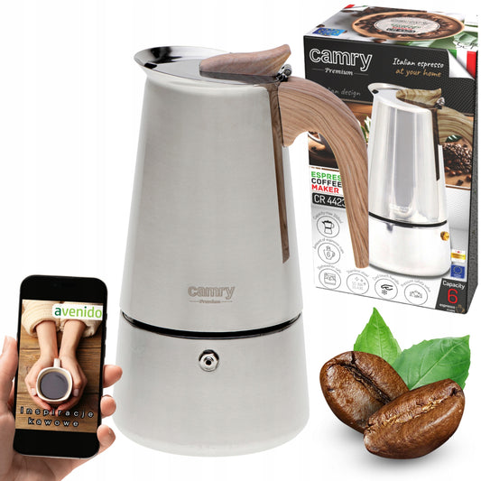 Kavinukas Camry CR 4424 – 450 ml, nerūdijančio plieno, tinka indukcijai, dujinei, elektrinei ir keraminei kaitlentei