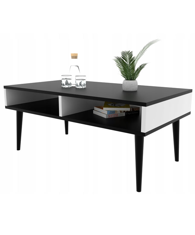 Kavos Staliukas Juodas/Baltas su Lentyna 90x50 cm