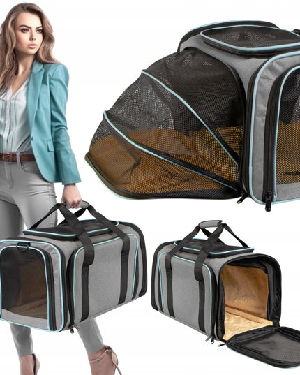 Kelioninis krepšys palapinė katei ir šuniui – išskleidžiamas transporteris gyvūnams iki 11 kg