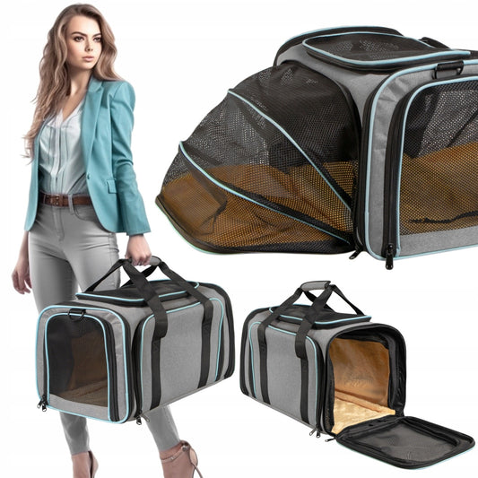 Kelioninis krepšys palapinė katei ir šuniui – išskleidžiamas transporteris gyvūnams iki 11 kg