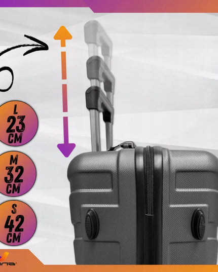 Kelioninių lagaminų rinkinys su ratukais, didelis 94L, vidutinis 63L, mažas 40L